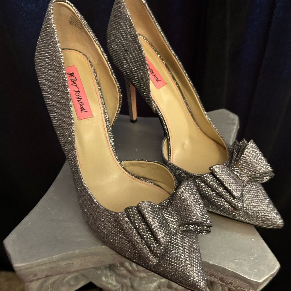 Betsey Johnson Glittering Silver Heels